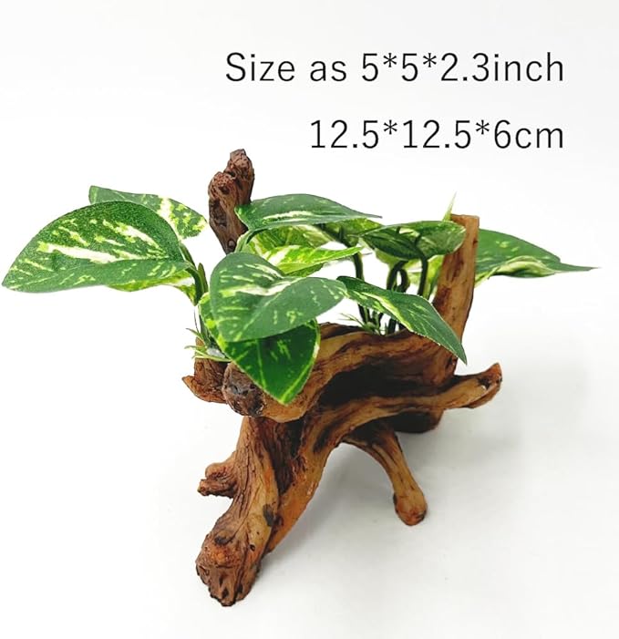 Smoothedo-Pets Fish Tank Decorations Aquarium Decor 5inch Ornaments Betta Leaf pad Hammock Artifical Driftwood Cave Goldfish Bowl Accessories (Type-J) EnvironmentFriendlyArtificialPlasticPlantAquariumDecoration