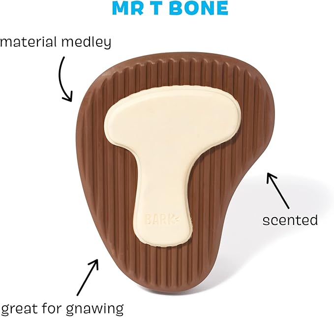 Barkbox Super Chewer Tough Dog Chew Toys for Aggressive Chewers, Dental Stimulating (T Bone - Large) - PAWPICO