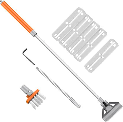 Pawfly Aquarium Algae Scraper Cleaner Fish Tank Brush with 5 Stainless Steel Blades, 26 Inch Aquarium Glass Scraper Aquarium Cleaning Tool Pawfly