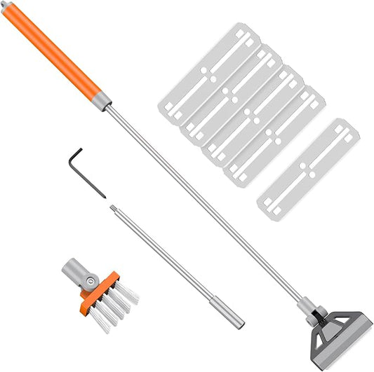 Pawfly Aquarium Algae Scraper Cleaner Fish Tank Brush with 5 Stainless Steel Blades, 26 Inch Aquarium Glass Scraper Aquarium Cleaning Tool Pawfly