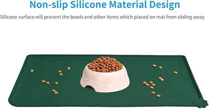 AUDWUD Silicone Waterproof Dog Cat Pet Feeding Mats,Anti Slip Pet Bowl Mats,Pet Feeding Mat, 24" x 16" - PAWPICO