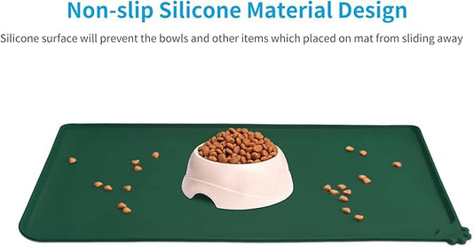 AUDWUD Silicone Waterproof Dog Cat Pet Feeding Mats,Anti Slip Pet Bowl Mats,Pet Feeding Mat - PAWPICO