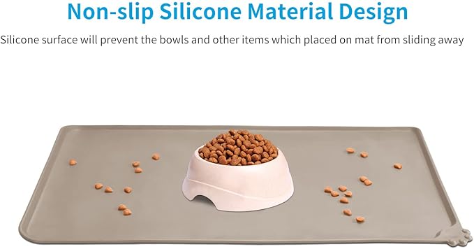 AUDWUD Silicone Waterproof Dog Cat Pet Feeding Mats,Anti Slip Pet Bowl Mats,Pet Feeding Mat - PAWPICO