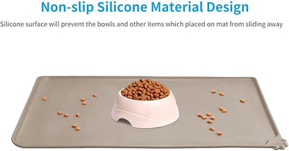AUDWUD Silicone Waterproof Dog Cat Pet Feeding Mats,Anti Slip Pet Bowl Mats,Pet Feeding Mat - PAWPICO