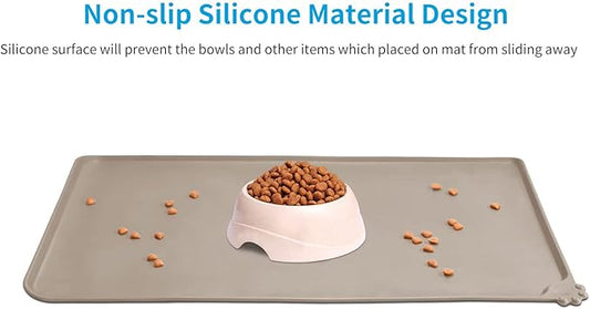 AUDWUD Silicone Waterproof Dog Cat Pet Feeding Mats,Anti Slip Pet Bowl Mats,Pet Feeding Mat - PAWPICO
