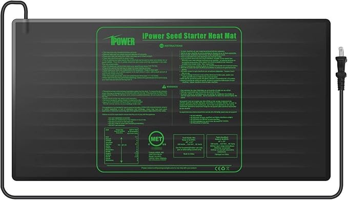 iPower 48" x 20" Waterproof Durable Seedling Heat Mat with Controller Warm Hydroponic Plant for Indoor Gardening Germination Starting, 2 Pack iPower