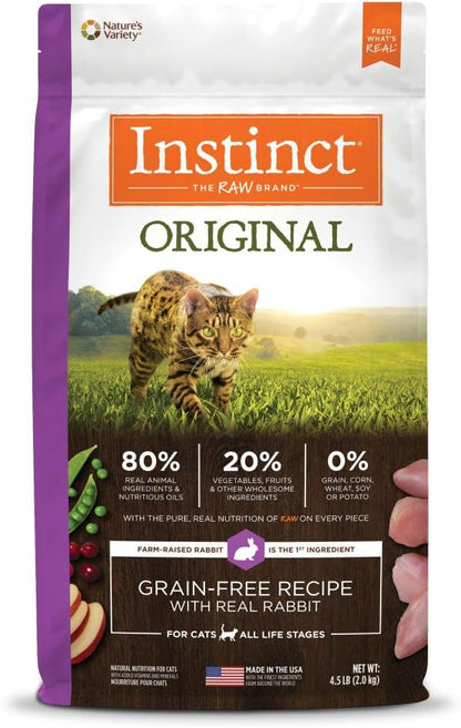 Instinct Original Grain Free Recipe with Real Rabbit Natural Dry Cat Food, 4.5 lb. Bag - PAWPICO