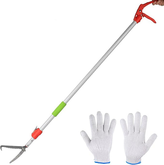 91 Inches Snake Grabber -Stainless Steel Snake Tongs Foldable with Lock Suitable for Catching Rattlesnakes and Coral Snakes Reptile KUNNKU