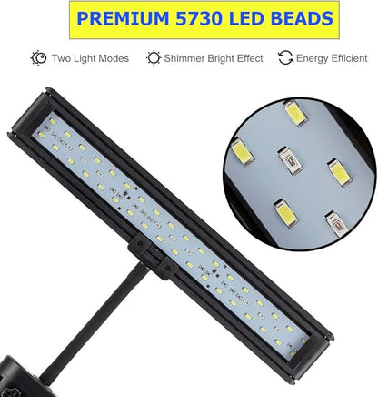 hygger 14 Inches Blue White LED Aquarium Light Clip on Small Led Light for Planted Saltwater Freshwater Fish Tank with Gooseneck Clamp 21W hygger
