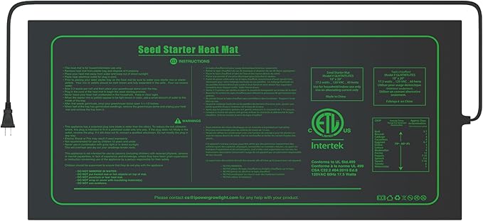 iPower Seedling Heat Mat Waterproof Durable Germination Station Warm Hydroponic Pad for Indoor Home Gardening Seed Starter iPower