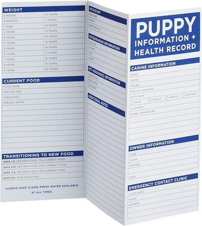 Okuna Outpost 60 Pack Puppy Vaccination Record Cards, Canine Health Record Books for Dogs (Tri-Fold Design, 8.5x11 Inch) Okuna+Outpost