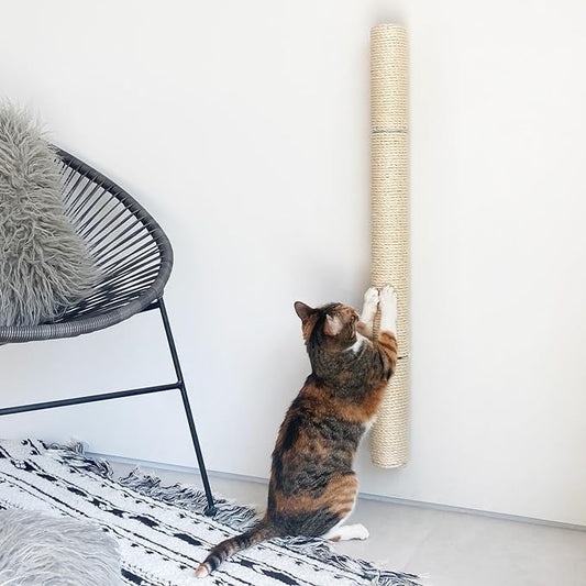 34" Wall Mounted Cat Scratcher, Sisal Scratching Post - PAWPICO