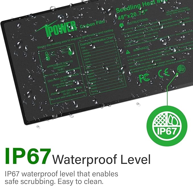 iPower 48"x20.75" Seedling Heat Mat with Temperature Adjustable Knob, Warm Waterproof Plant Heating Pad, for Germination, Breeding, Brewing iPower