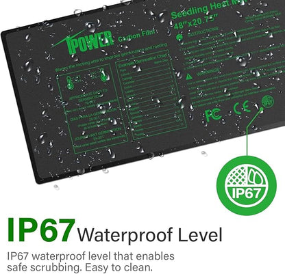 iPower 48"x20.75" Seedling Heat Mat with Temperature Adjustable Knob, Warm Waterproof Plant Heating Pad, for Germination, Breeding, Brewing iPower