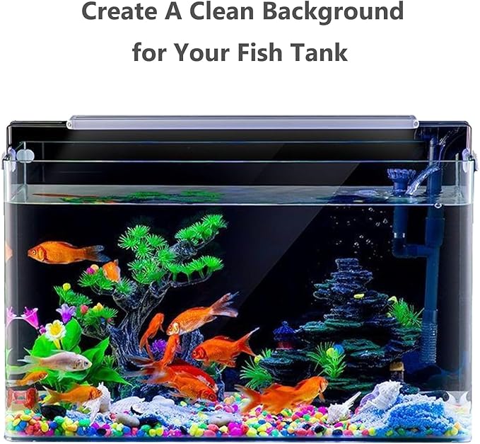 Aquarium Background Static Cling Black Fish Tank Background Wallpaper Fish Tank Backdrop Vinyl Aquarium Poster Background 24 x 12 in XCNO