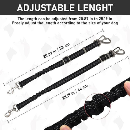 GAMUDA Dog Harness, Collar and Seat Belt Set, Vehicle Safety Harness, Retractable Adjustable Pet Seatbelts with Travel Strap and Carabiner for Most Cars (Black, L) GAMUDACollarsCollection