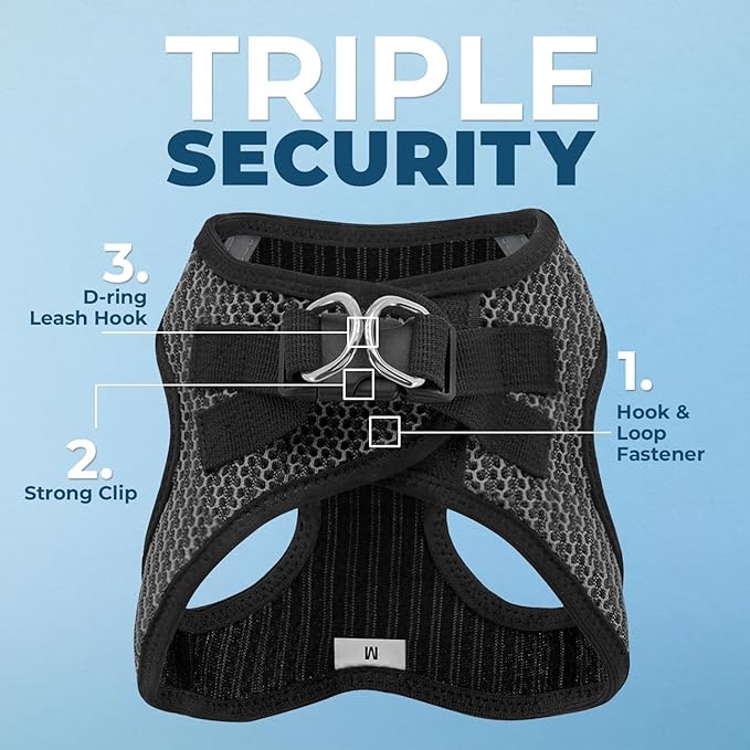 Voyager Step-in Air Dog Harness - All Weather Mesh, Reflective, No Pull Harness for Small, Medium Dogs, Cats - Secure with Hook & Loop Fastener, Buckle, Double D-Rings - Gray 2-Tone, S BestPetSuppliesLLC