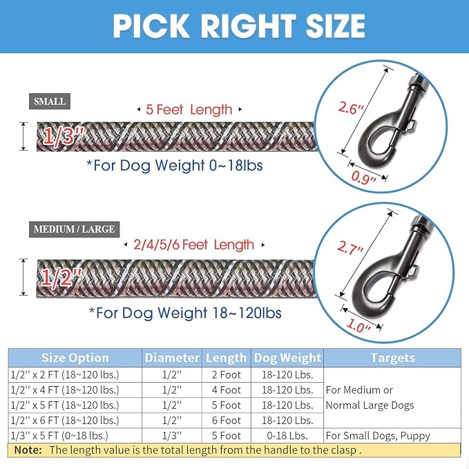 BAAPET 2/4/5/6 FT Dog Leash with Comfortable Padded Handle and Highly Reflective Threads for Small Medium and Large Dogs (5FT-1/2'', Black Silver) - PAWPICO