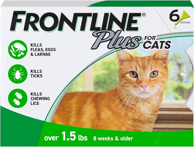 Frontline Plus Flea and Tick Treatment for Cats Over 1.5 lbs. 6 Treatments FRONTLINE%C2%AEBrandProducts