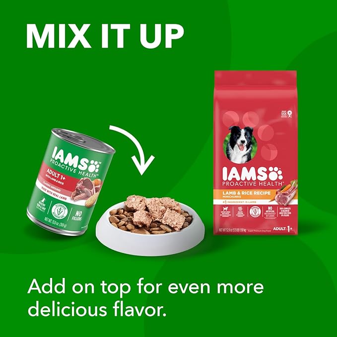 IAMS Minichunks Adult Dry Dog Food Lamb & Rice Recipe Dog Kibble, 30 lb. Bag - PAWPICO