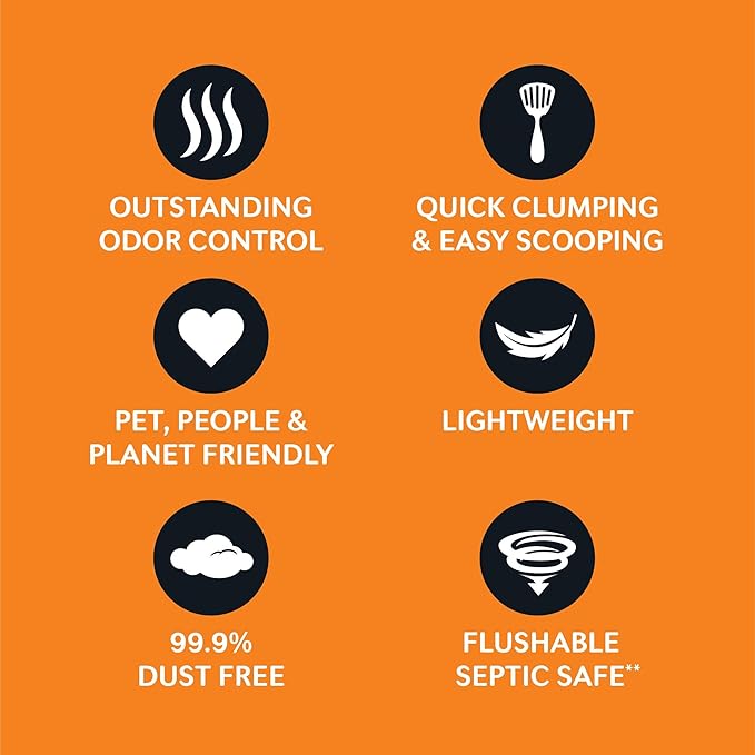 WORLD'S BEST CAT LITTER Low Tracking & Dust Control Multiple Cat Unscented 15-Pounds - Natural Ingredients, Quick Clumping, Flushable & Made in USA - Long-Lasting Odor Control & Easy Scooping - PAWPICO