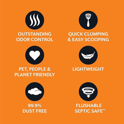 WORLD'S BEST CAT LITTER Low Tracking & Dust Control Multiple Cat Unscented 15-Pounds - Natural Ingredients, Quick Clumping, Flushable & Made in USA - Long-Lasting Odor Control & Easy Scooping - PAWPICO