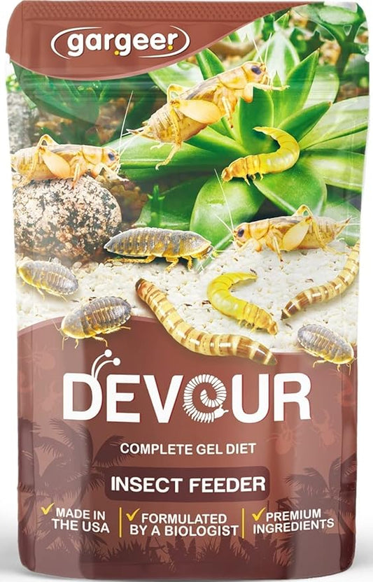 Bugs and Insects Food. Complete Gel Diet for Roaches, Crickets, Worms, Dubia, Fly, etc. Made in The USA, Using Premium Nutritional Ingredients. 3oz Powder Turns into 1 Pound of Ready Food. Gargeer
