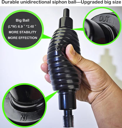 Seltomer7ft Fish Tank Cleaner Aquarium Siphon Gravel Vacuum for Aquarium Fish Tank Changing Water Cleaning Gravel and Sand(with Big Siphon Ball) Seltomer