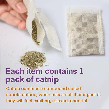 Cat Toys for Indoor Cats, Kitten Toys for Indoor Kittens, Catnip Rope Chew Toys for Teeth Cleaning, Interactive Cat Teething Toy, Kitty Kicker Toy, 3 Pack (Plus 1 Pouch of Catnip) - PAWPICO