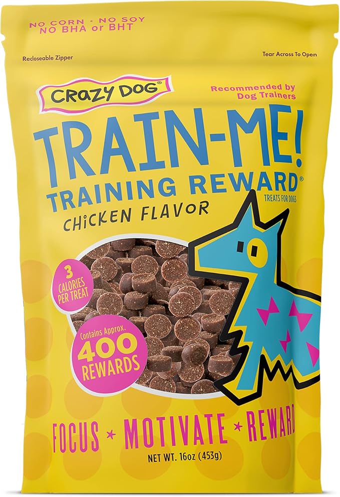 Crazy Dog Train-Me! Training Reward Dog Treats 16 Oz.,Chicken Regular - PAWPICO