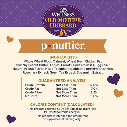 Wellness Old Mother Hubbard Classic P-Nuttier Natural Dog Treats, Crunchy Oven-Baked Biscuits, Ideal for Training, Mini Size, 20 ounce bag - PAWPICO