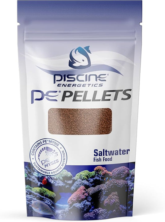 PE Pellets Saltwater Fish Food, 1mm 2 oz/ 56g (Pouch) PiscineEnergetics