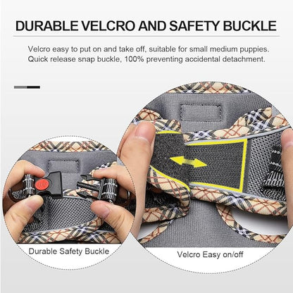 Mercano Soft Mesh Dog Harness and Leash Set, No-Chock Step-in Reflective Breathable Lightweight Easy Walk Escape Proof Vest Harnesses with Safety Buckle for Small Medium Dogs, Cats (Grey, XXS) PAWPICO