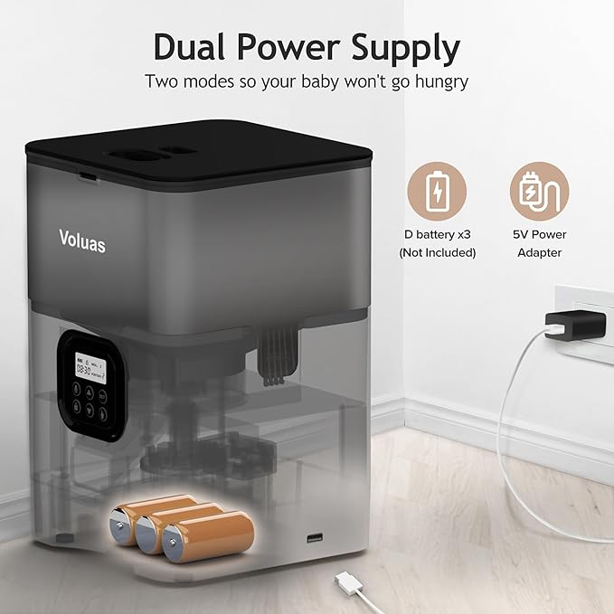 VOLUAS Automatic Cat Feeders - Dry Food Dispenser with Timer, Desiccant Bag, Programmable Portion Size Control 4 Meals Per Day, 10s Voice Recorder - PAWPICO