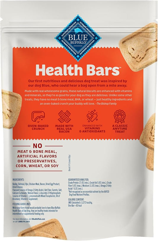 Blue Buffalo Health Bars Crunchy Dog Biscuits, Oven-Baked With Natural Ingredients, Bacon, Egg & Cheese , 16-oz. Bag - PAWPICO