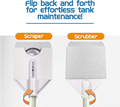 Flipper Platinum Aquarium Algae Scraper (12", Nano) - Aquarium Glass Cleaner Tool with Serrated Blade - Algae Remover for Fish Tank Scraper for Glass Aquariums and Acrylic Tanks FLPPER