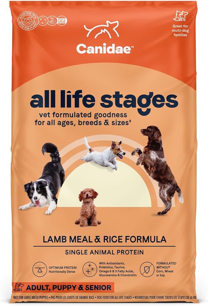 CANIDAE All Life Stages Lamb Meal & Rice Formula Dog Dry 27 Pound (Pack of 1) - PAWPICO