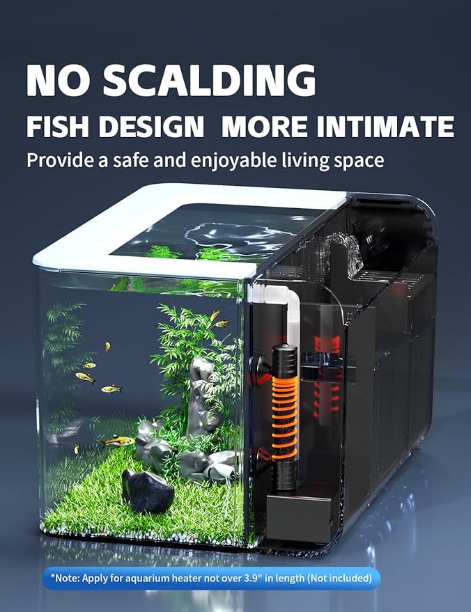 Betta Fish Tank Small Aquarium with 3 Stage Filtration, Light, Self Cleaning, 2.5 Gallon Beta Tank Starter Kit for Goldfish, Shrimp, Guppy, Jellyfish REDTAILFISH