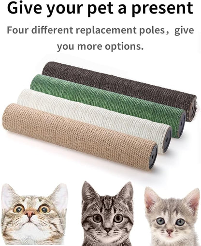BNOSDM 4 Pcs M8 Cat Scratching Post Replacement Pole 15”x2.75” Cat Scratcher Posts Refill Sisal Scratch Part for Refurbishment Hemp Spare Cat Furniture Accessories Ash Black - PAWPICO