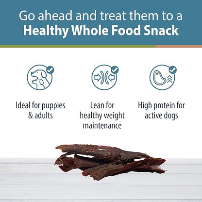 JustFoodForDogs Venison Dog Treats, Single-Ingredient Healthy Dog Treats, Made in The USA, 5 oz - PAWPICO