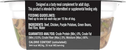 CESAR SIMPLY CRAFTED Adult Soft Wet Dog Food Meal Topper Beef, Chicken, Purple Potatoes, Green Beans & Red Rice, 1.3 oz. Tubs, (Pack of 10) - PAWPICO