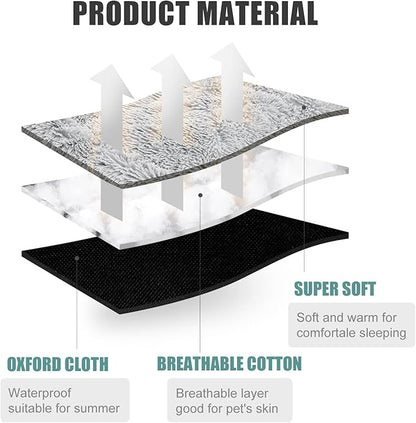 Cat Bed Small Dog Bed 24''X20'' Self Warming Cat Bed Self Heating Cat Pad Extra Warm Thermal Kitten Beds for Indoor Outdoor Kittens Small Pets (Black) - PAWPICO