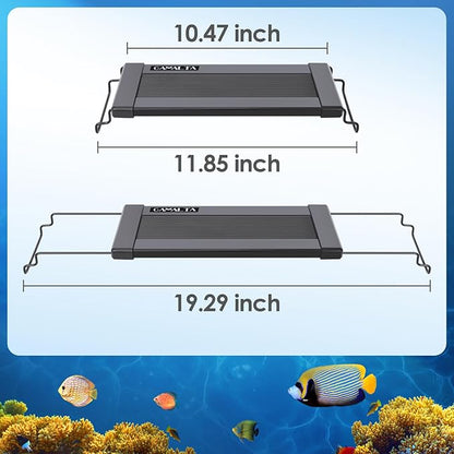 Aquarium Light,14W 24/7 Natural Mode,9 Light Modes(Water Grass Mode & 7 Colors & Cycle),Adjustable Timer and 7 Color Brightness - with Expandable Mounting Bracket for 12~18IN Fish Tank GAMALTA