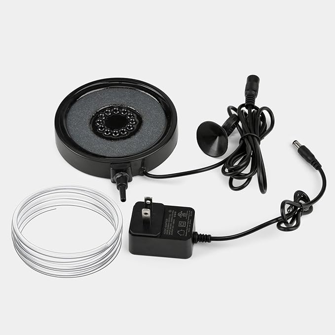 NICREW Multi-Colored Aquarium LED Bubbler Stone Disk, Fish Tank Bubbler with Auto Color Changing LEDs NICREW