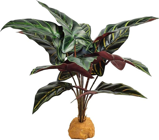 Woyrise Reptile Artificial Plants for Terrarium Decor, Amphibian Habitat Decorations Bearded Dragon Tank Accessories fit Crested Gecko Leopard Lizard Chameleon Ball Python Snake Frog - Fake Alocasia Woyrise