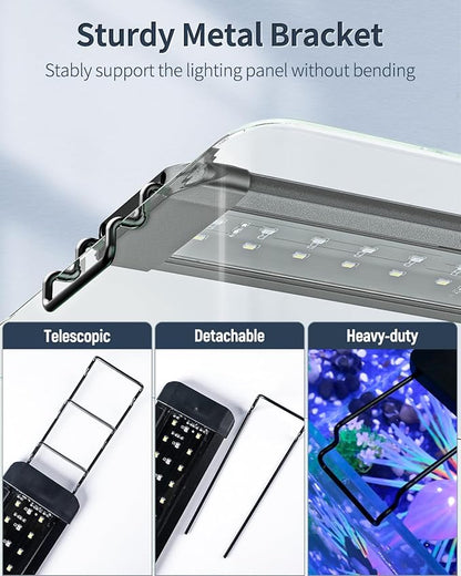 Pawfly 6 W Aquarium LED Light for 6" to 10" Fish Tanks Extendable Fish Tank Light with Full Spectrum Brilliant White Blue Red Lights with Daytime & Night Modes and Adjustable Brightness Pawfly