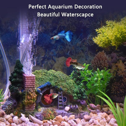 fazhongfa Aquarium Decorations Castle Fish Tank Décor Thematic Ornaments (Hobbit-Small) fazhongfa