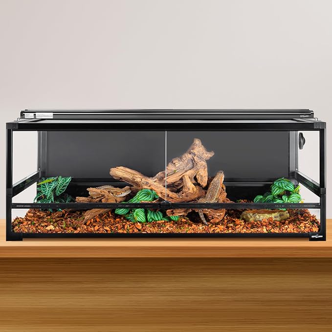REPTI ZOO UVB Reptile Light, New Version T5 HO UVB Lighting Combo Kit, Reptile Terrarium Hood with 5.0 UVB Tube Bulb, Reptile Light Fixture 54W-46Inch REPTIZOO