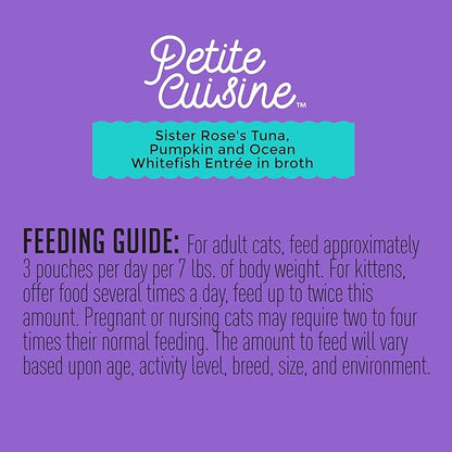 Petite Cuisine Grain Free Wet Cat Food, Sister Rose's Tuna, Pumpkin & Ocean Whitefish, 24 cans 2.8 oz - PAWPICO