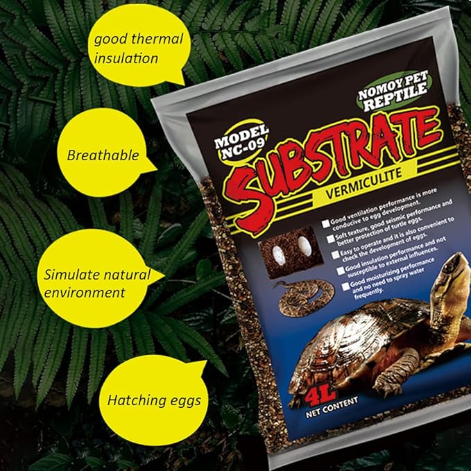 Hamiledyi Reptile Substrate Vermiculite Bedding Snake Hibernant moisturizing Soil Terrarium Bedding for Snake Tortoise Lizard Hatching Eggs(4.2Quart/4L) Hamiledyi